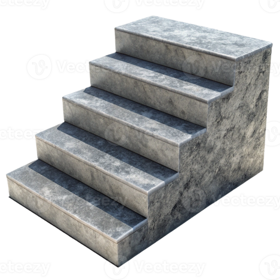wonderful modern Concrete Steps Textured Surface Transparent Background high resolution png