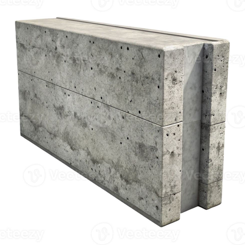 impressive minimalist Concrete Wall Section Textured Surface Transparent Background professional png