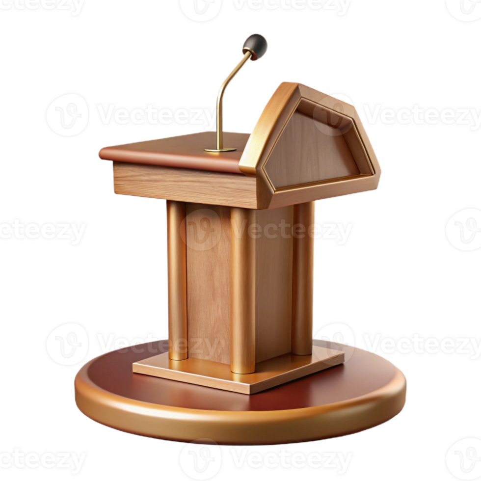 vibrant minimalist Conductor Podium Wooden Base Isolated Cutout with Detailed Design detailed png