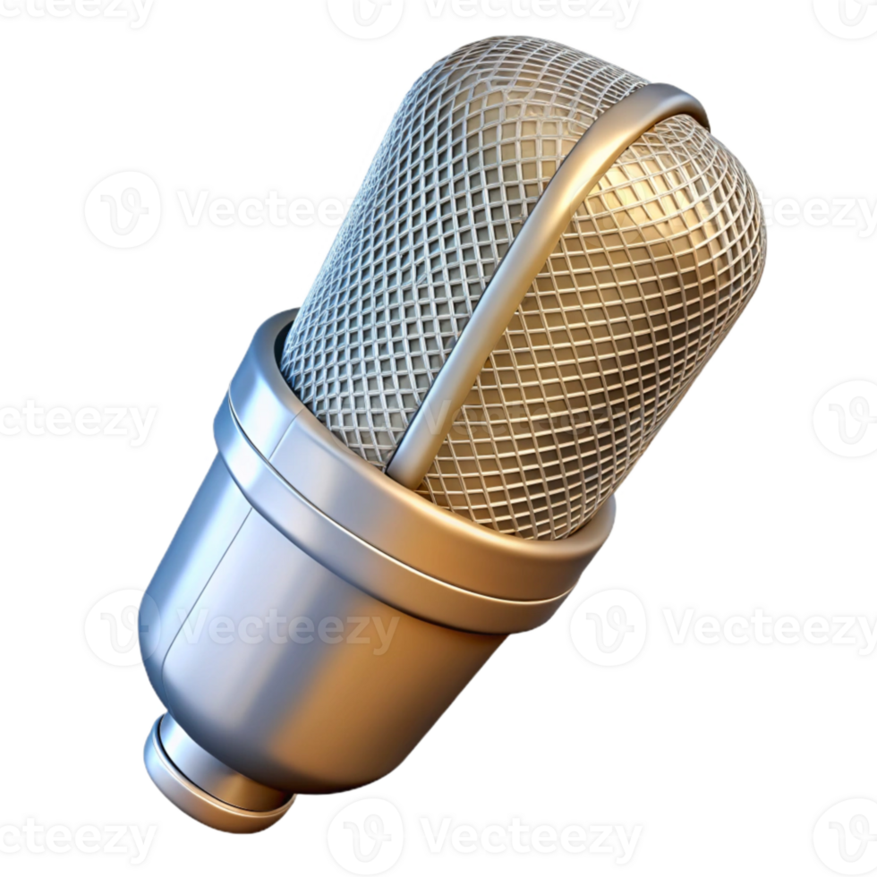 wonderful modern Condenser Microphone Silver Mesh Isolated premium png