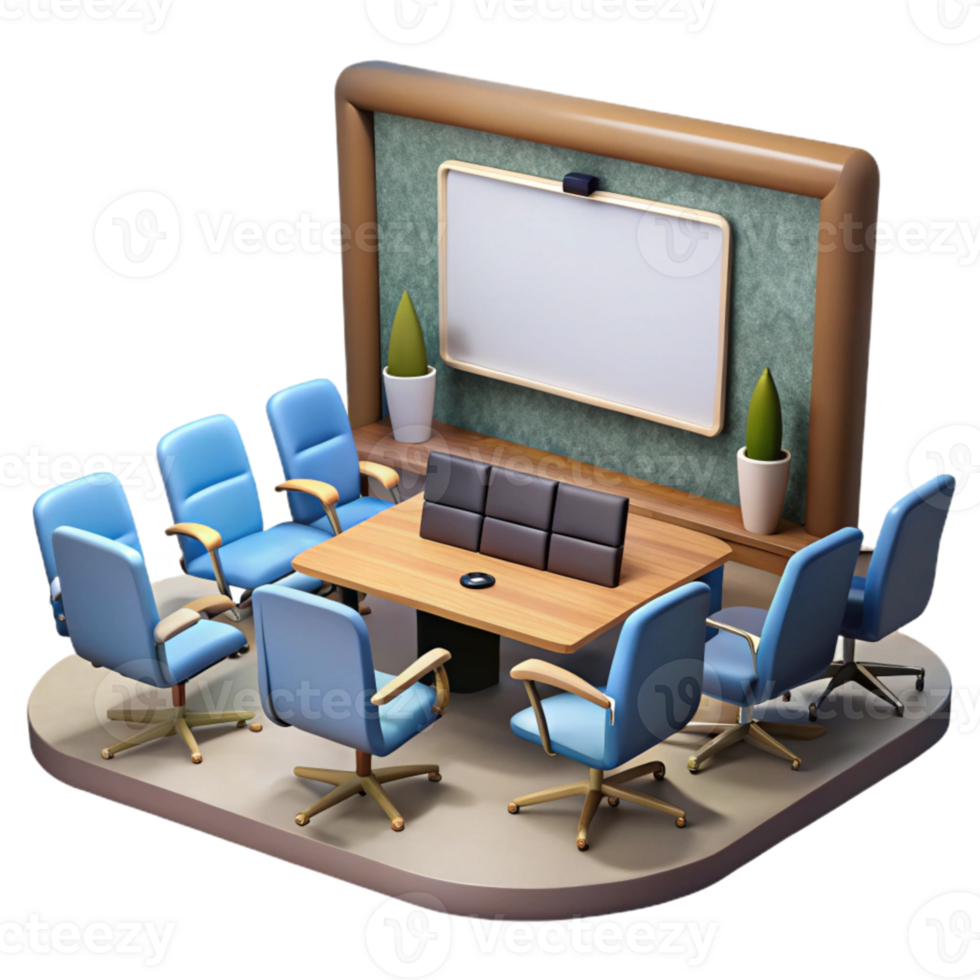 magnificent abstract Conference Room with Projection Screen Cutout Element authentic png