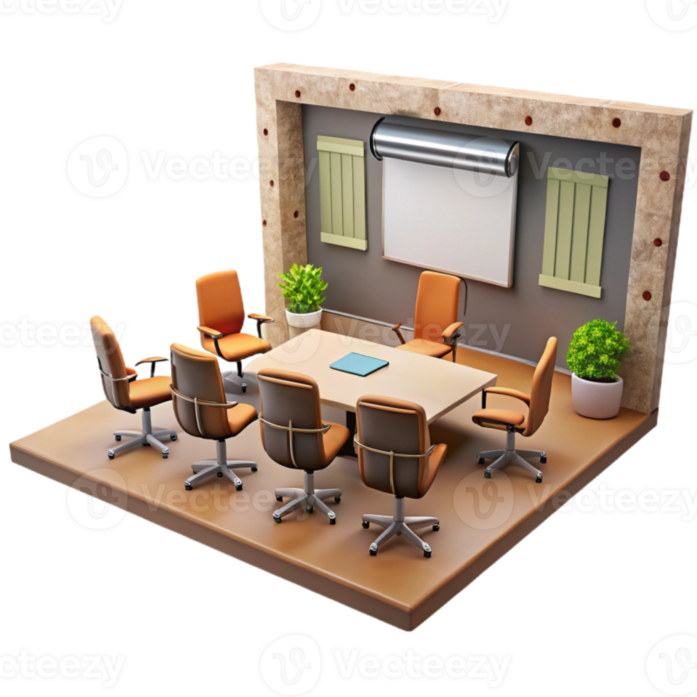 magnificent classic Conference Room with Projection Screen Cutout Element original png