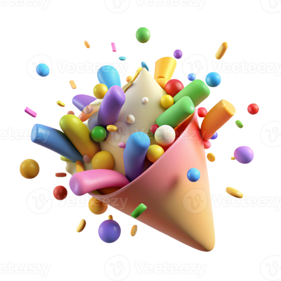 wonderful minimalist Confetti Explosion with Colorful Particles Isolated Element original png
