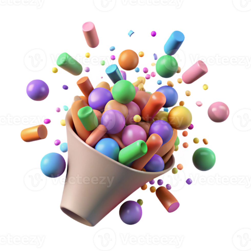 magnificent artistic Confetti Explosion with Colorful Particles Isolated Element high resolution png