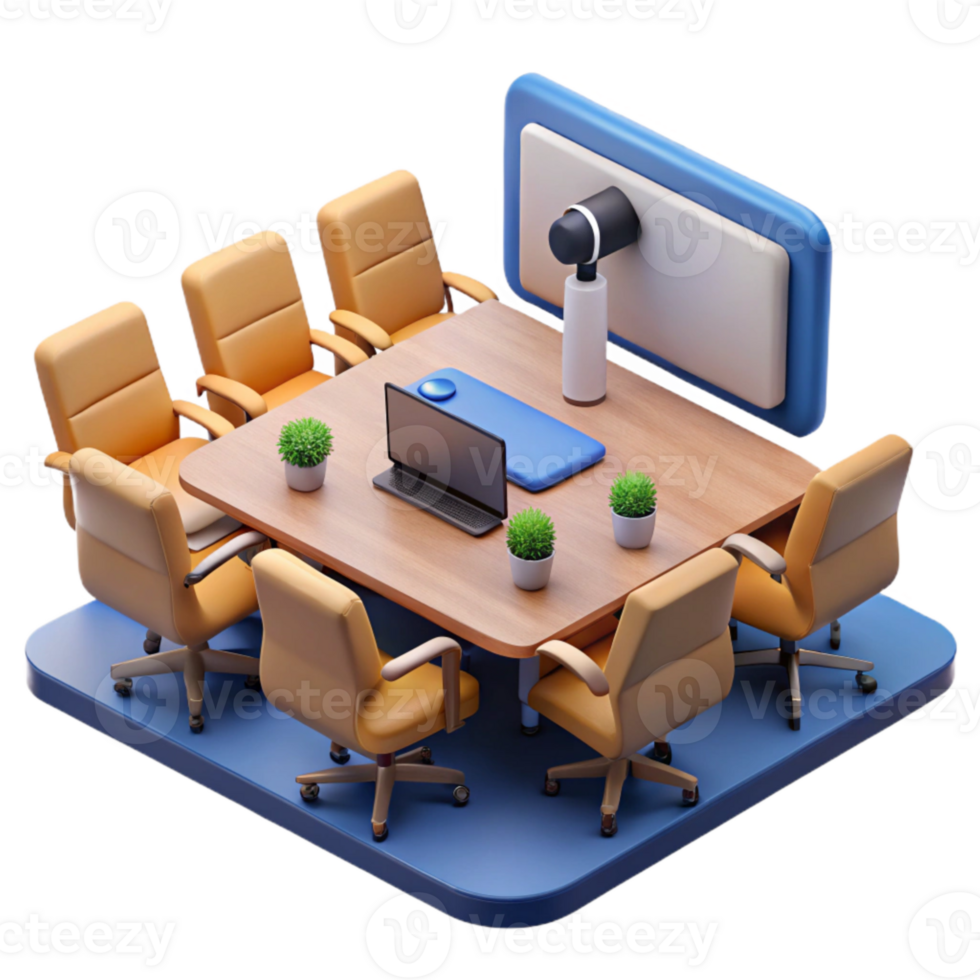 extraordinary contemporary Conference Room with Conference Screen Cutout Element original png