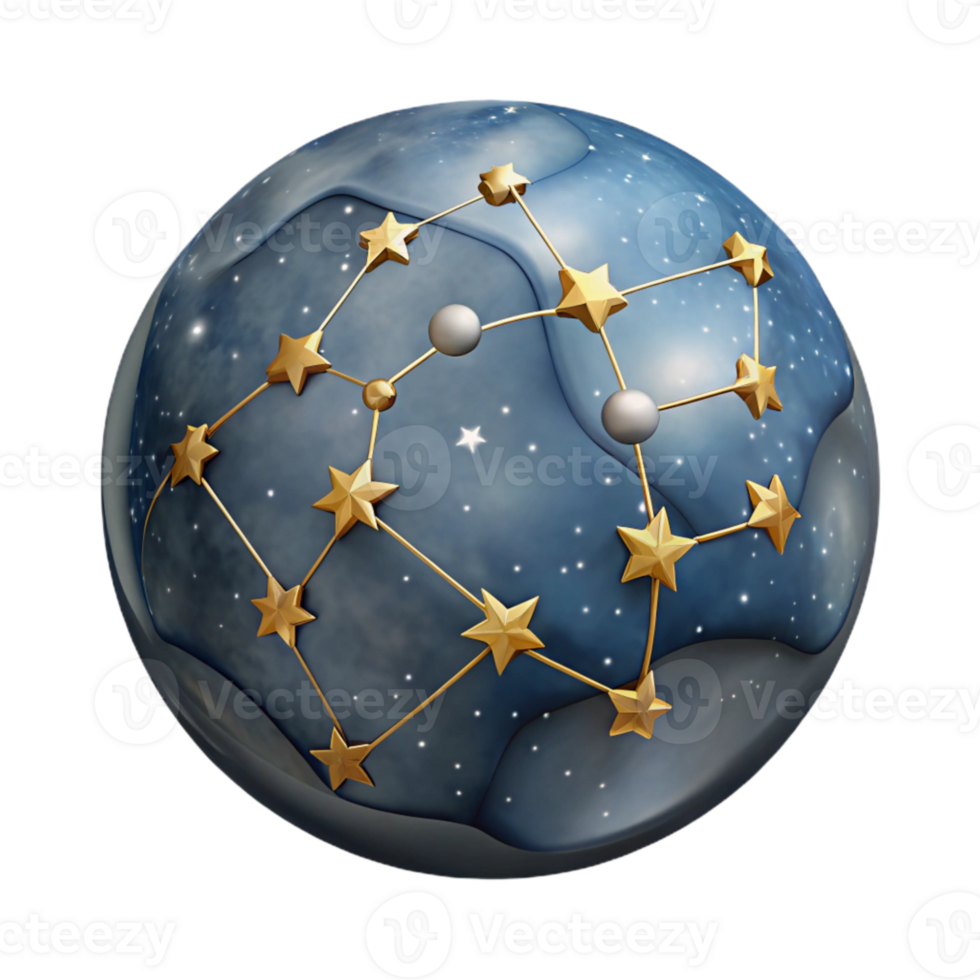 extraordinary creative Constellation Map Transparent Background with Star Names premium png