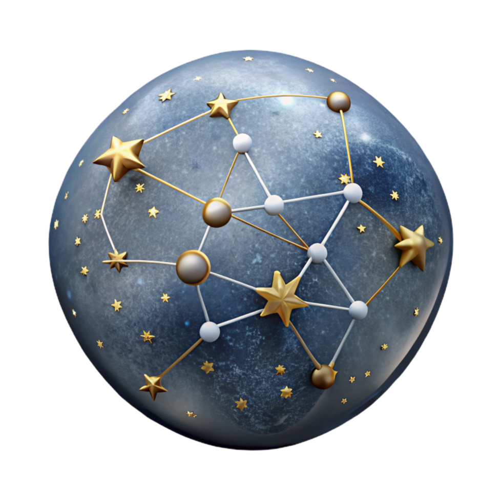 Constellation Map Transparent Background with Star Names png