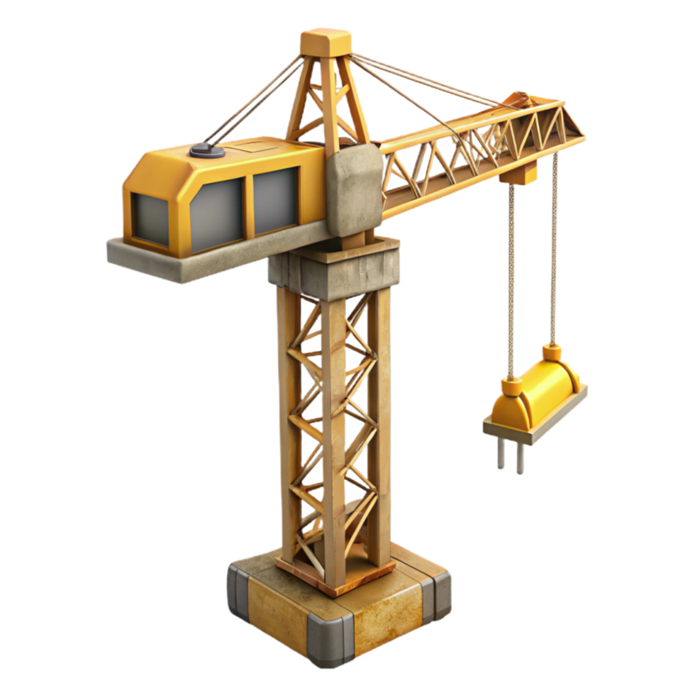 impressive rustic Construction Crane Side View Cutout png
