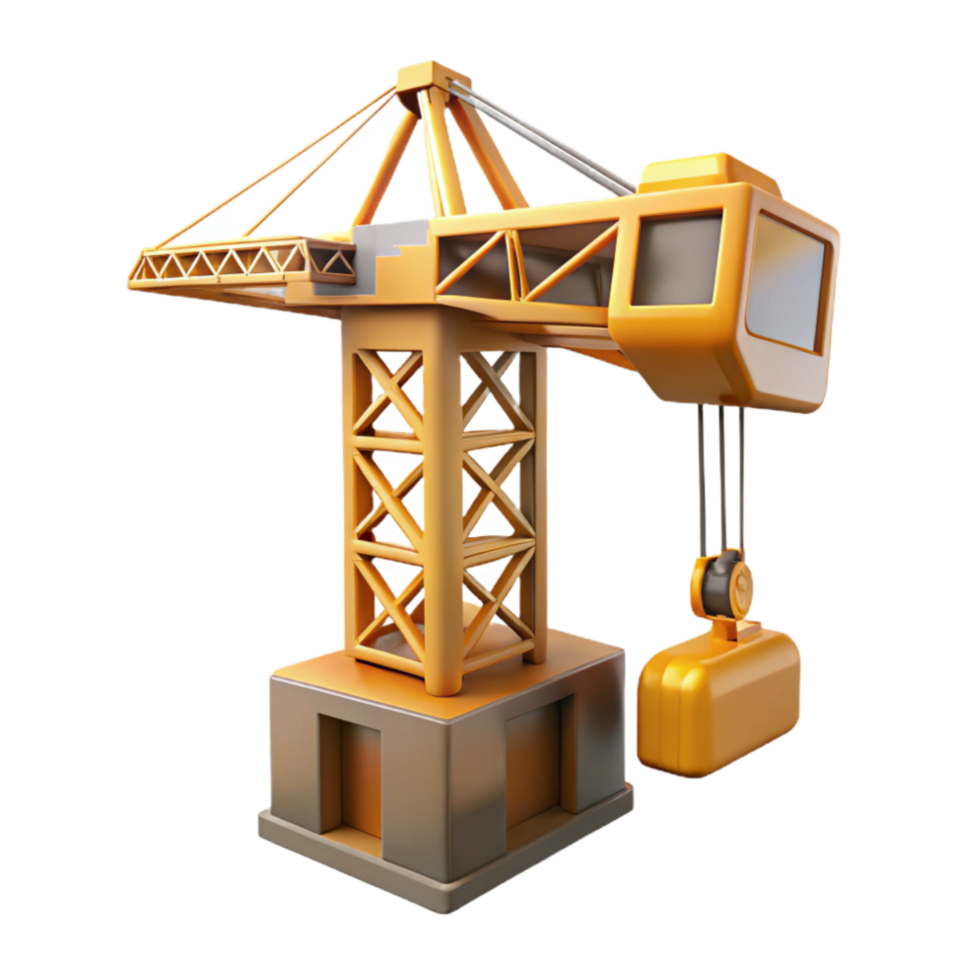 elegant minimalist Construction Crane Side View Cutout premium png