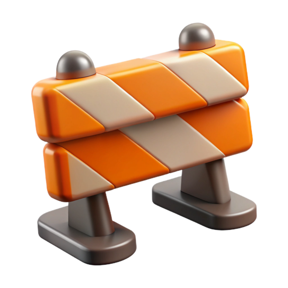 extraordinary artistic Construction Site Barrier with Orange Stripes Transparent original png