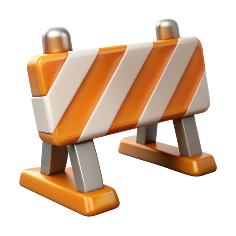 dramatic artistic Construction Site Barrier with Orange Stripes Transparent high quality png