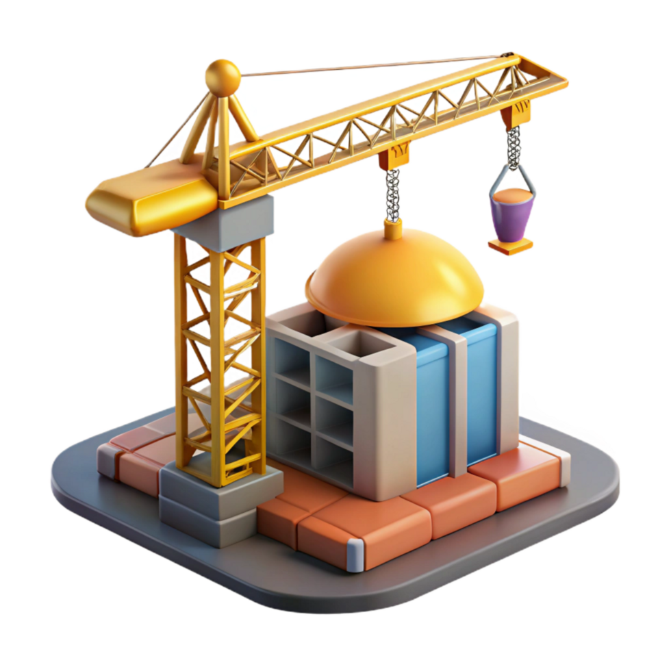 stunning classic Construction Site with Crane Transparent exclusive png