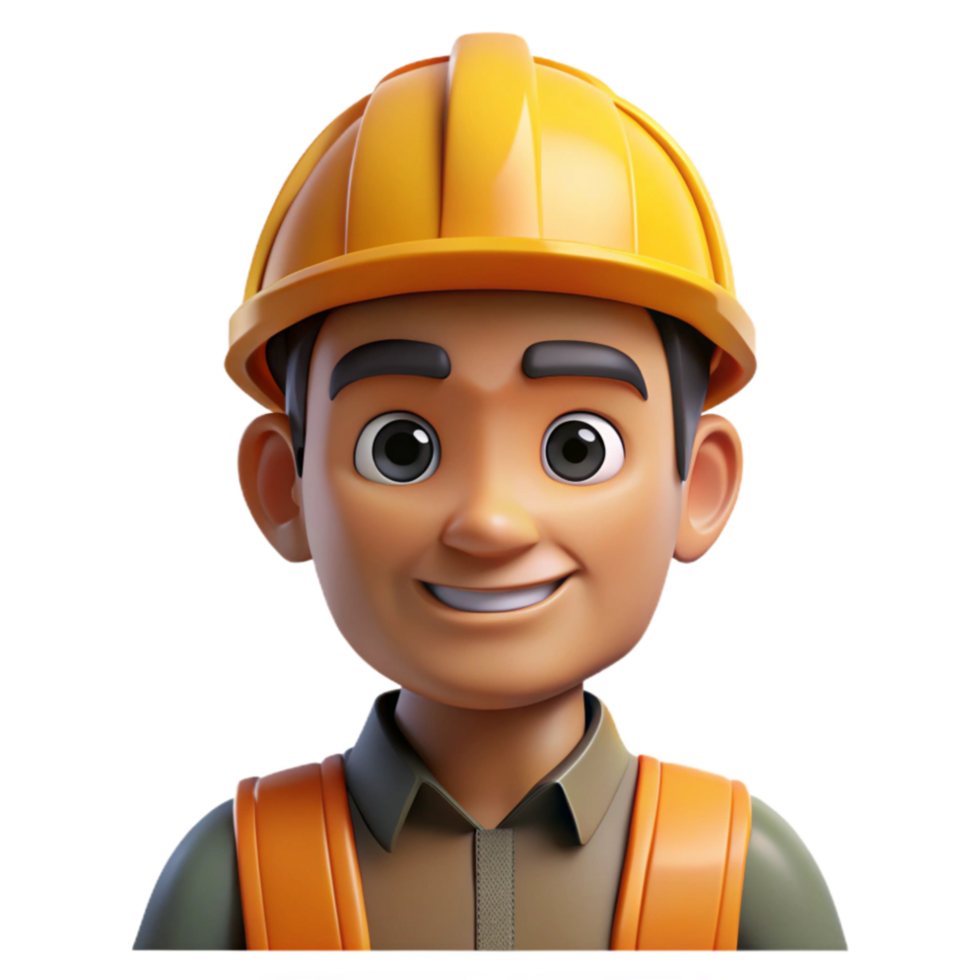 extraordinary creative Construction Worker with Hard Hat Isolated high quality png