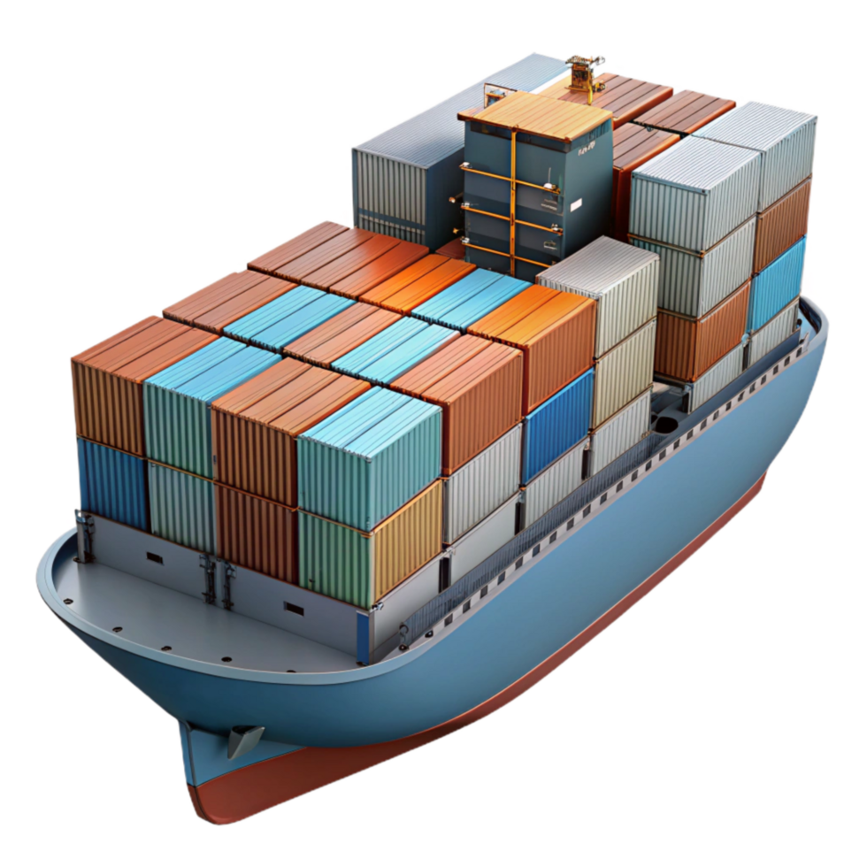wonderful vintage Container Ship at Port Transparent Background high resolution png