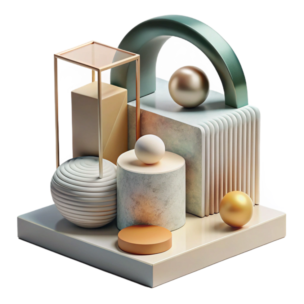 serene modern Contemporary Art Installation Minimalist Style Transparent professional png
