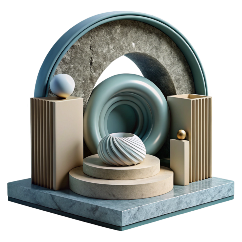 Contemporary Art Installation Front View Isolated png