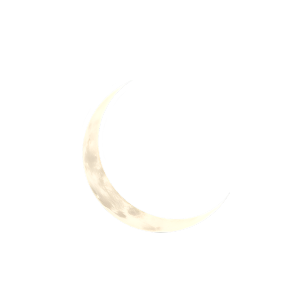 a crescent moon isolated on a transparent background png
