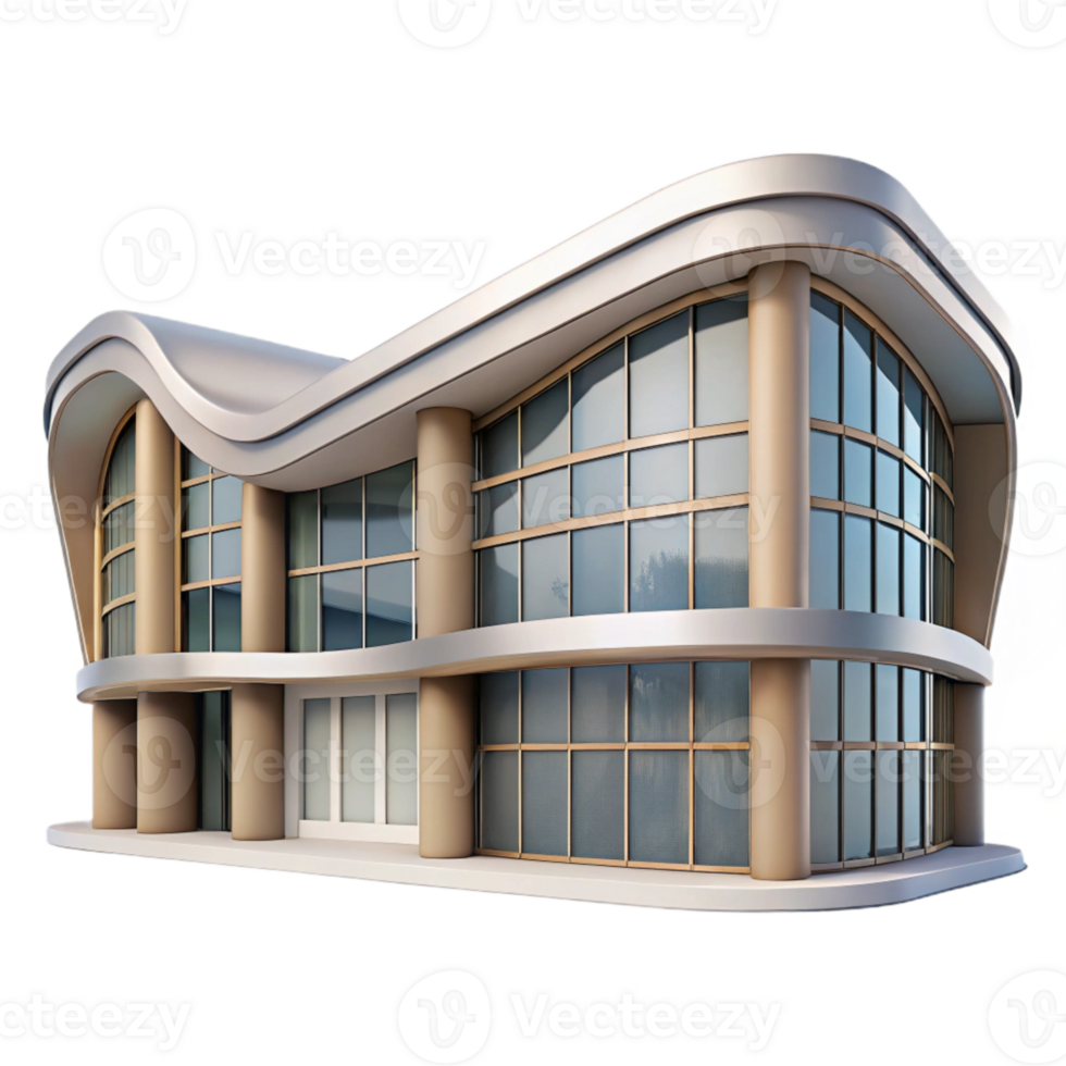impressive minimalist Contemporary Building Facade Curved Design Transparent original png