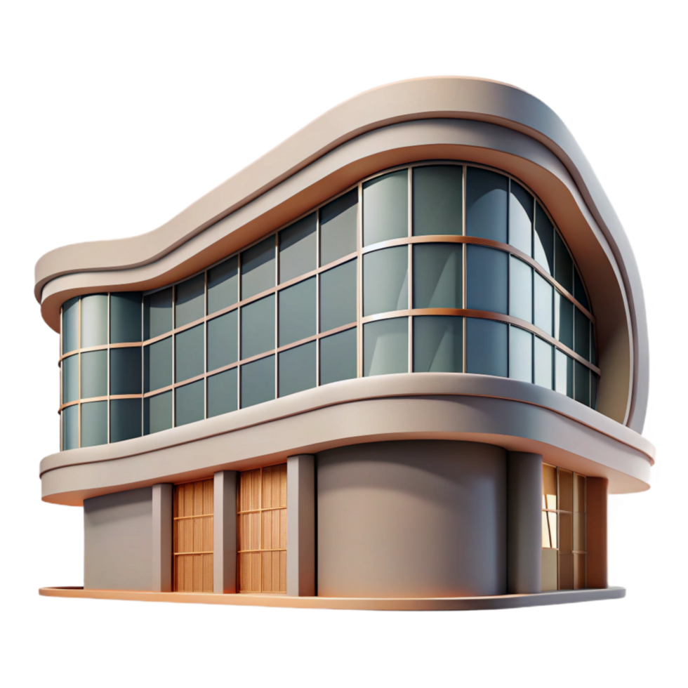 impressive abstract Contemporary Building Facade Curved Design Transparent high quality png