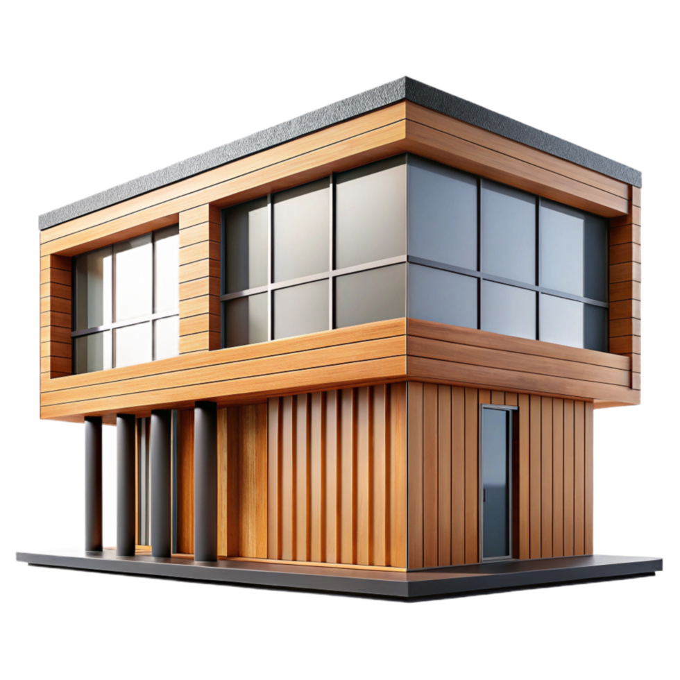 stunning classic Contemporary Building Facade Wood Paneling Transparent professional png