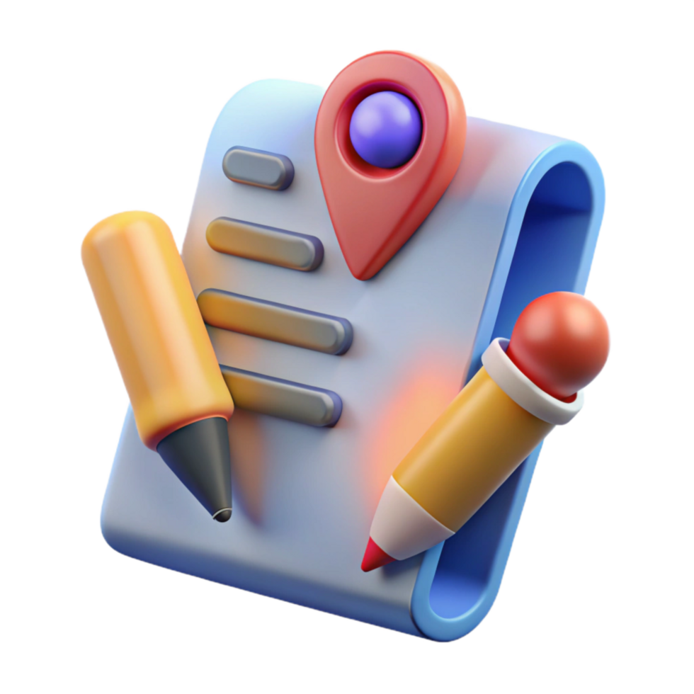extraordinary abstract Content Marketing Icon Pencil and Paper Transparent Background exclusive png