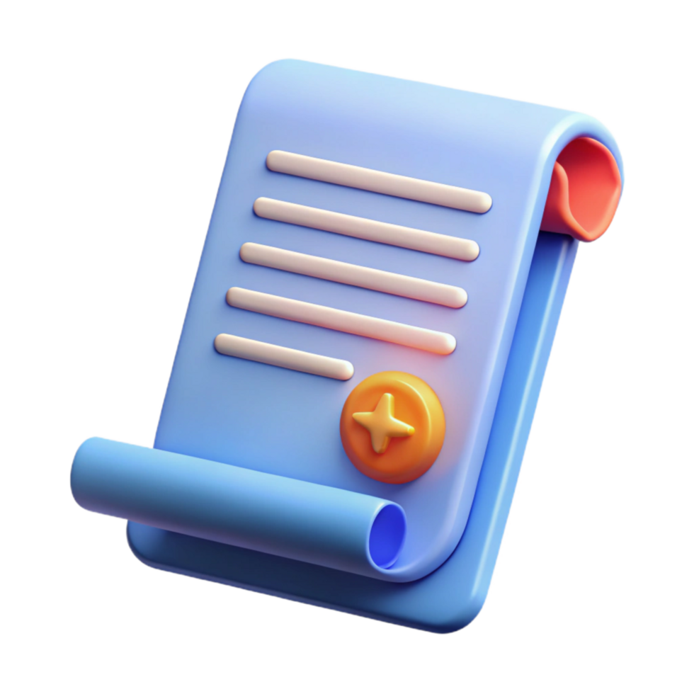 Contract Document with Signature Line Transparent png