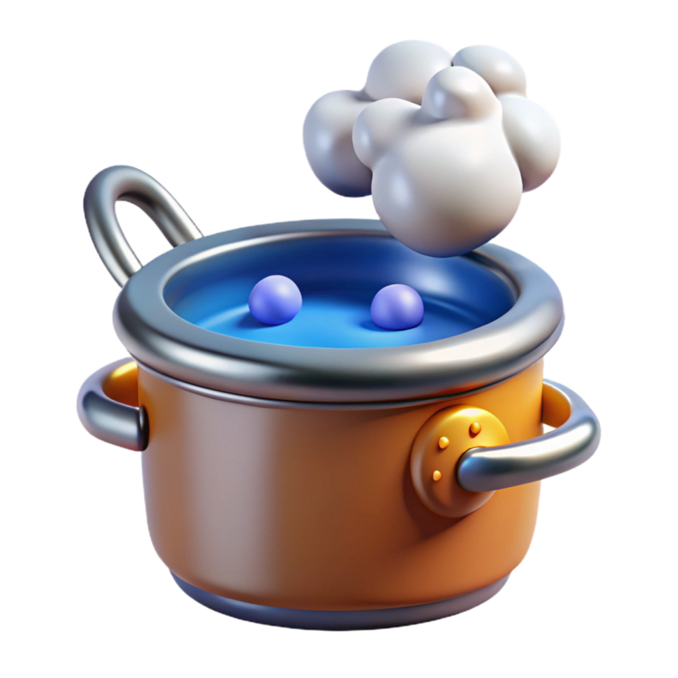 stunning abstract Cooking Pot with Steam Rising From It Transparent Background detailed png
