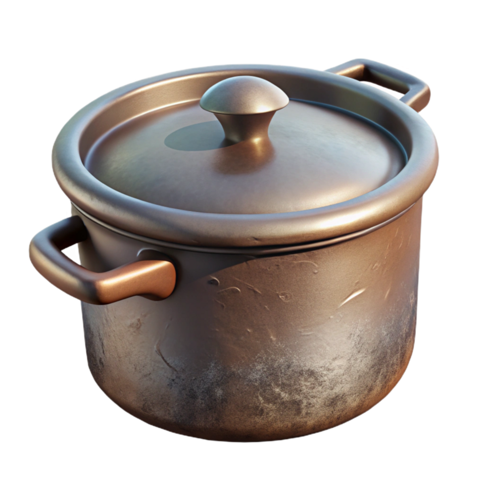 serene modern Cooking Pot with Lid Cutout Element high resolution png