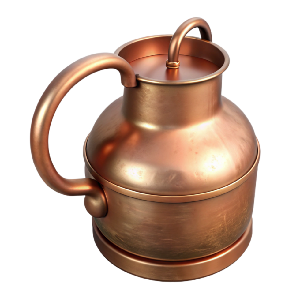 vibrant classic Copper Brewing Pot with Lid Transparent Background authentic png