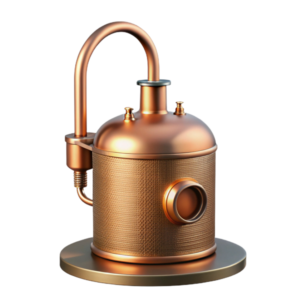 stunning rustic Copper Still for Distilling Spirits Isolated premium png