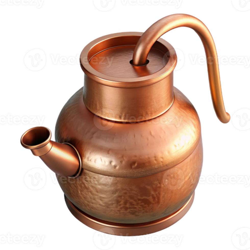 wonderful creative Copper Brewing Pot with Lid Transparent Background high quality png