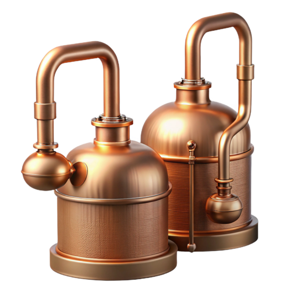 magnificent abstract Copper Pipes of Distillery Isolated Element original png