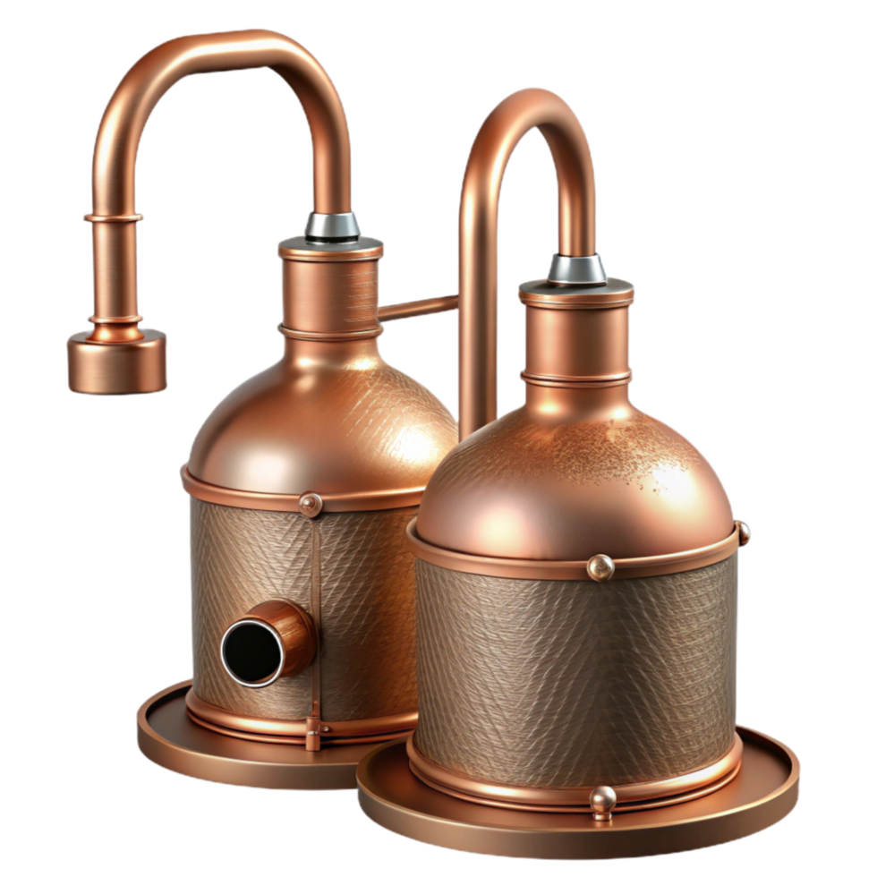 Copper Pipes of Distillery Isolated Element png
