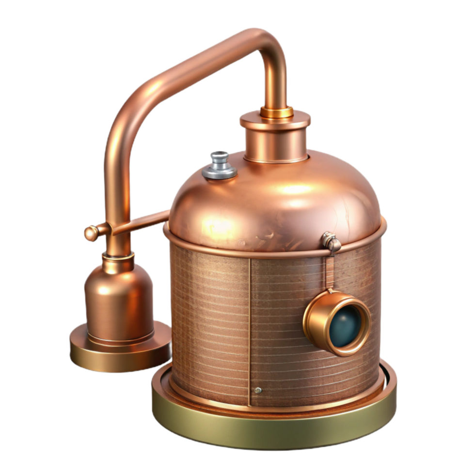 Copper Still with Condenser Coil Isolated Element png