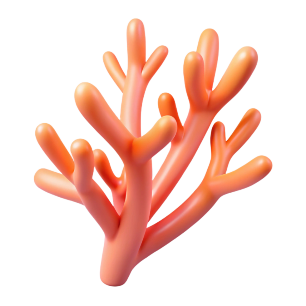 magnificent abstract Coral Branch Cutout Pink and Orange Transparent Background detailed png