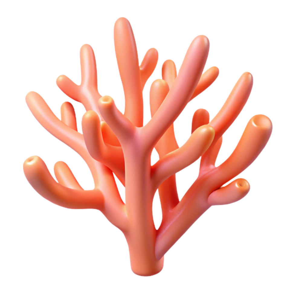 beautiful creative Coral Branch Cutout Pink and Orange Transparent Background detailed png