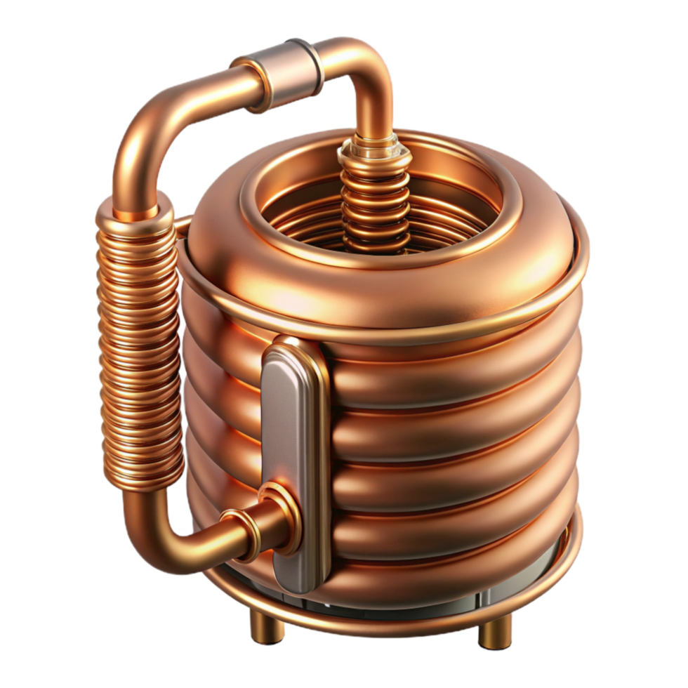 Copper Wort Chiller Coiled Transparent Background png