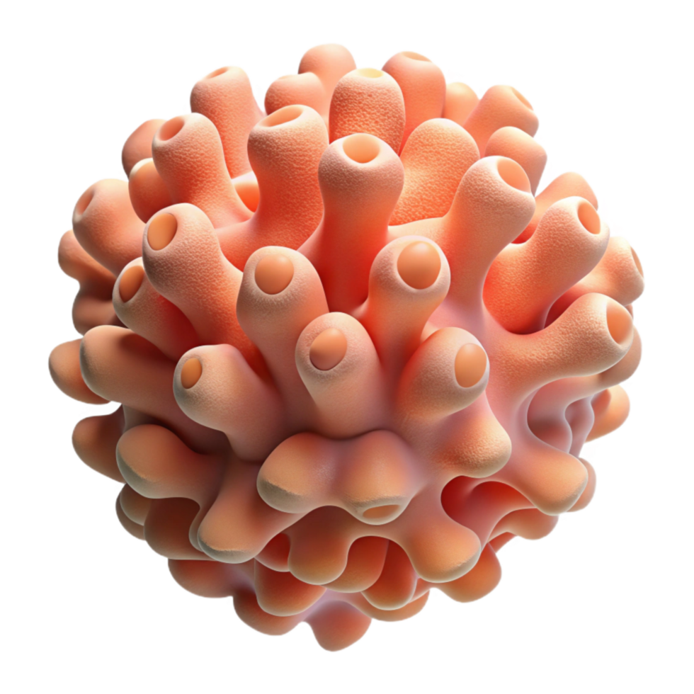 beautiful minimalist Coral Polyp Close Up Transparent Background high quality png
