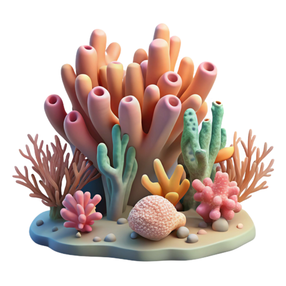 elegant contemporary Coral Reef Underwater Scene Isolated genuine png