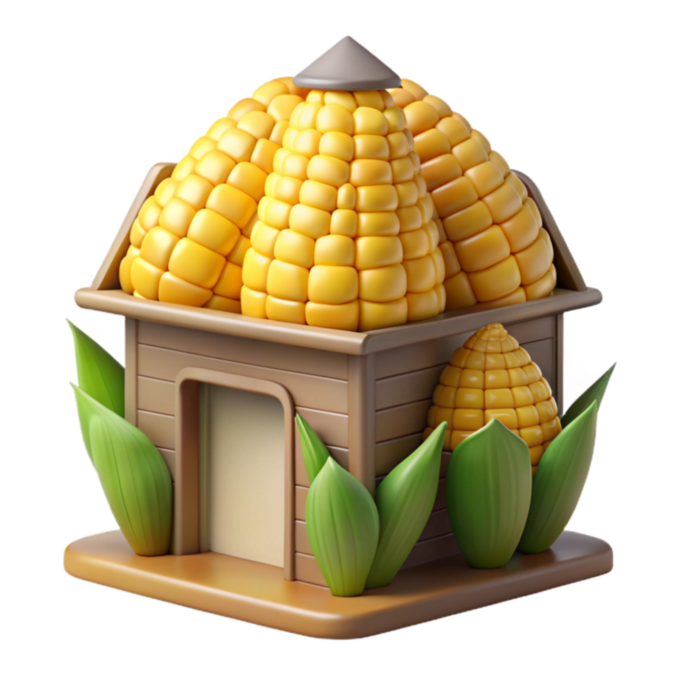 dramatic artistic Corn Crib Transparent with Overflowing Corn high quality png