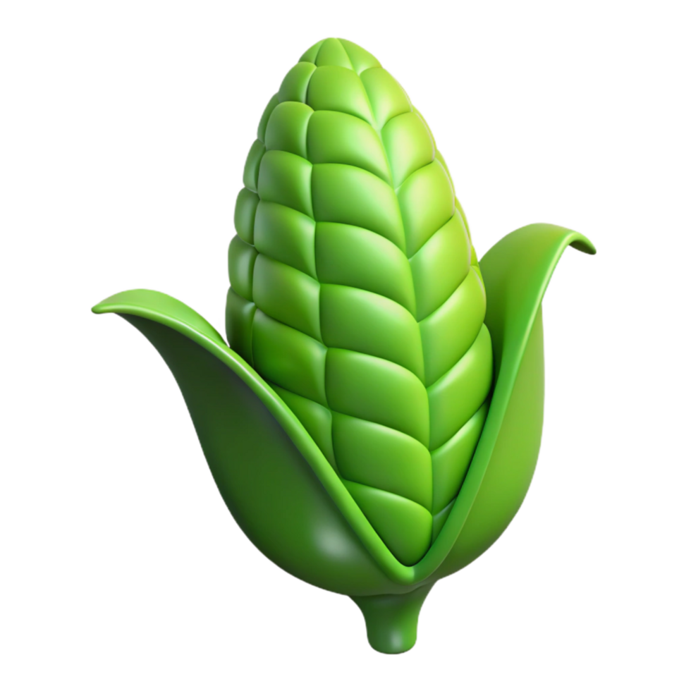 elegant classic Corn Stalk Leaf Isolated with Green premium png