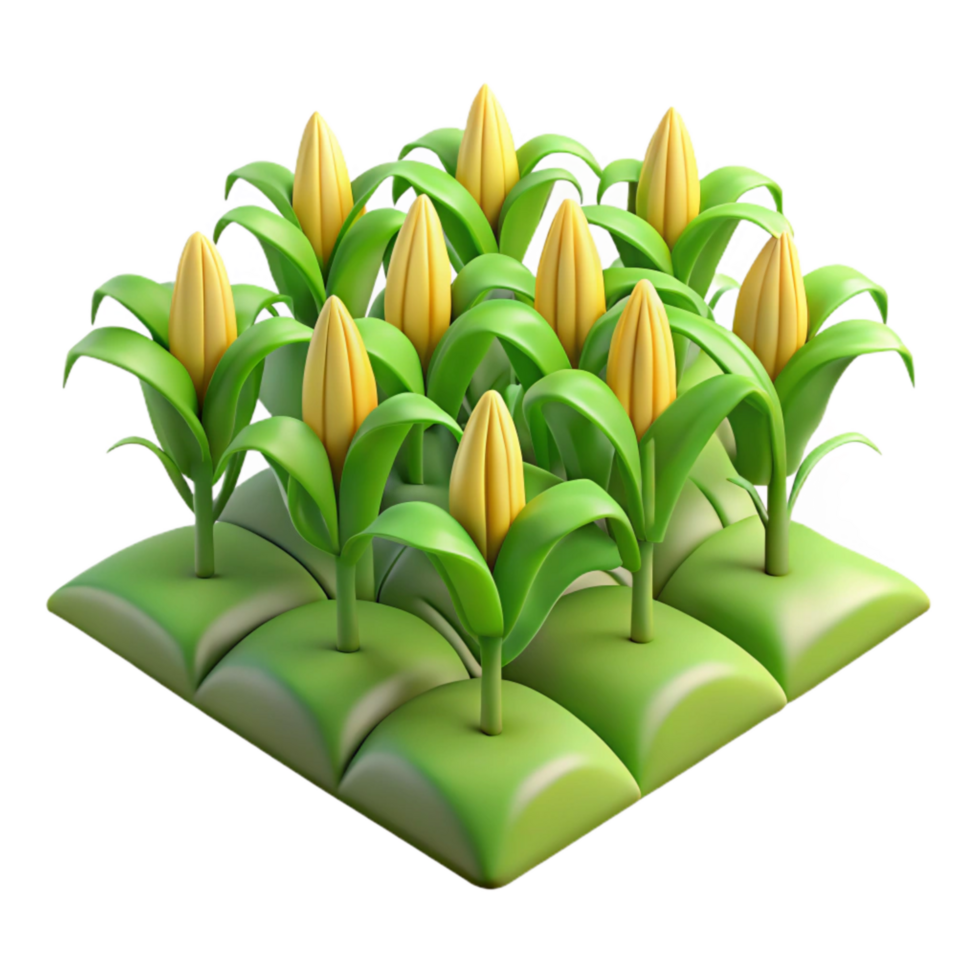 impressive abstract Cornfield Isolated with Rows of Stalks detailed png