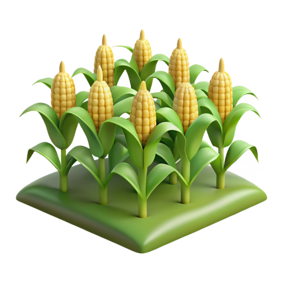 vibrant minimalist Cornfield Isolated with Rows of Stalks high quality png