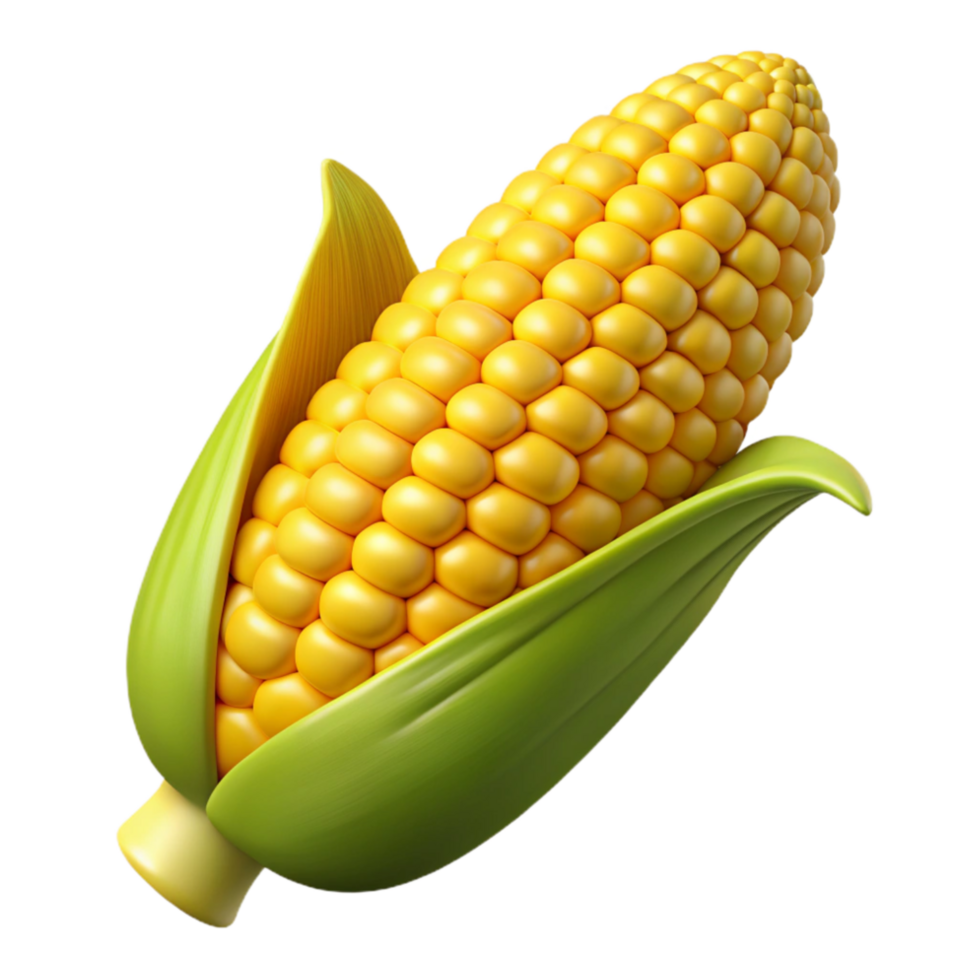 vibrant minimalist Corn on the Cob Isolated Transparent Background authentic png