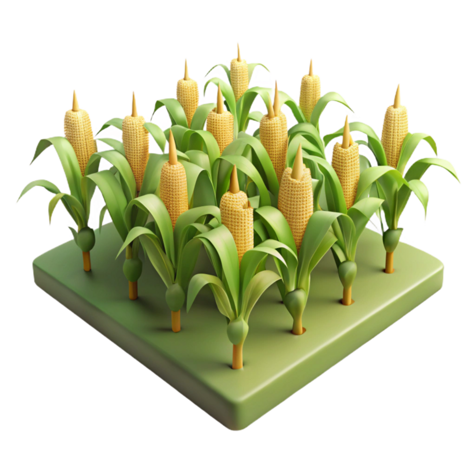 impressive classic Cornfield Isolated with Rows of Stalks authentic png