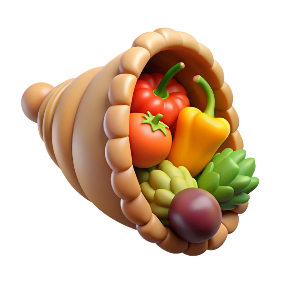 vibrant creative Cornucopia with Fruits and Vegetables Transparent Element original png