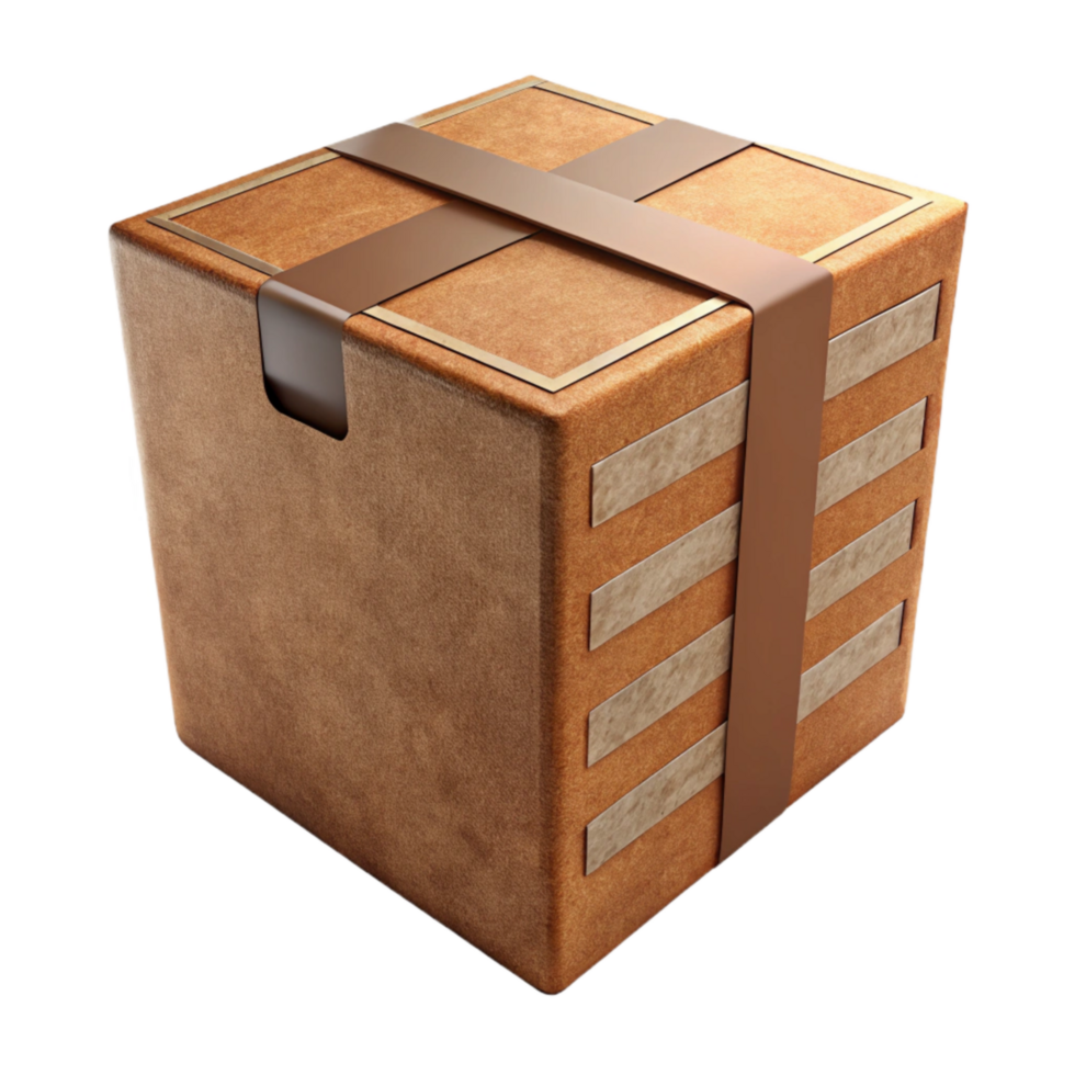 vibrant artistic Corrugated Cardboard Box Isolated Cutout authentic png