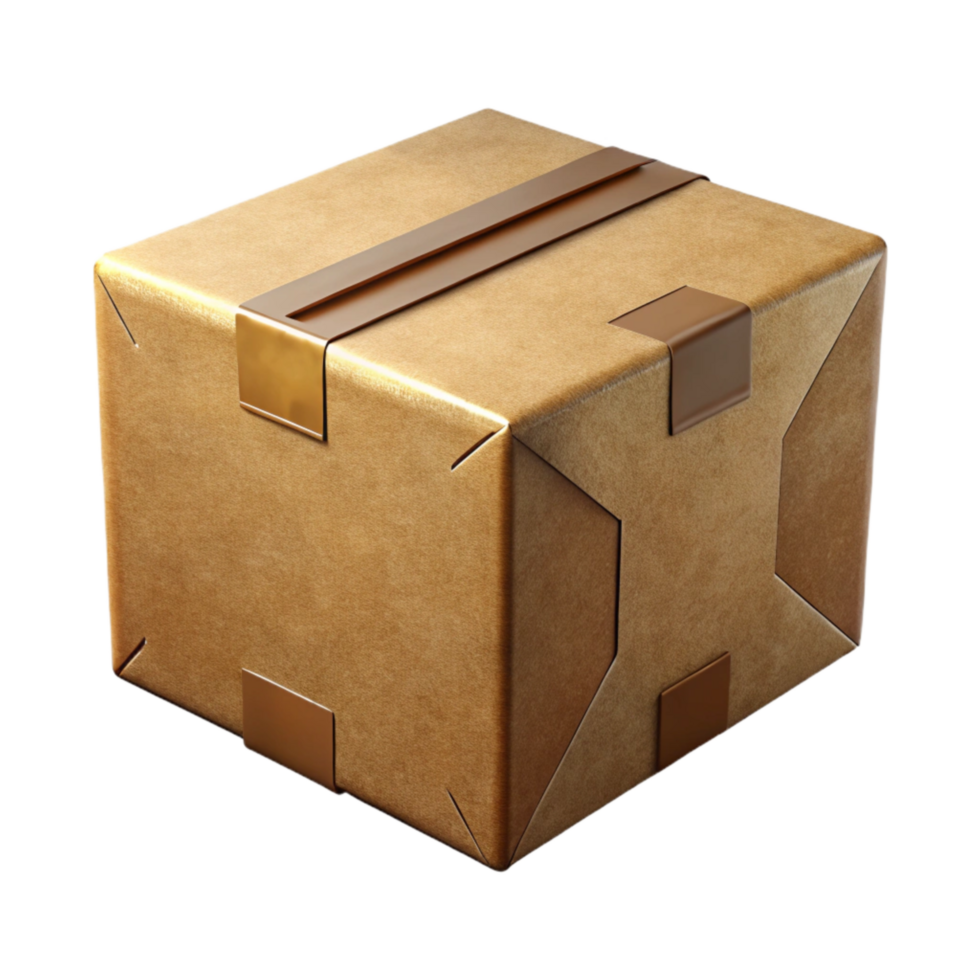 serene contemporary Corrugated Cardboard Box Isolated Cutout premium png