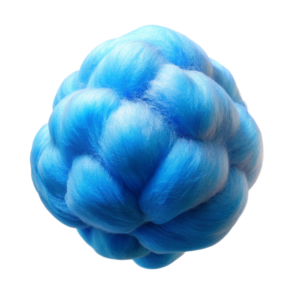 vibrant rustic Cotton Candy Blue Fluff Isolated Cutout premium png
