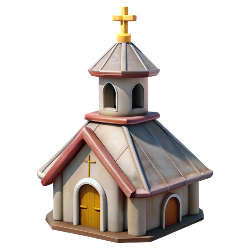 elegant minimalist Country Church Spire Isolated with Cross professional png